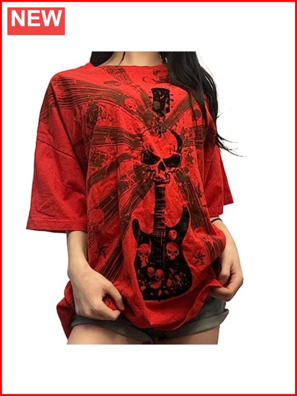 Fairy Grunge Y2k Oversized Graphic Tee Short Sleeve Harajuku Punk Top